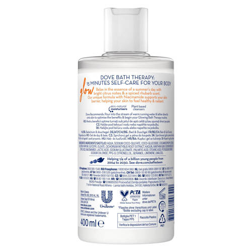 Dove Bath Therapy Glow badschuim & douchegel 6 x 400 ml