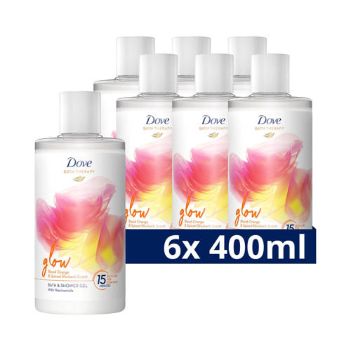 Dove Bath Therapy Glow badschuim & douchegel - 6 x 400 ml