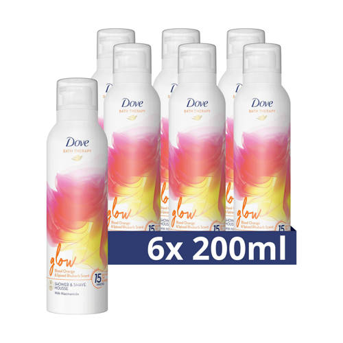 Dove Bath Therapy Glow douche- & scheerschuim - 6 x 200 ml Douchegel