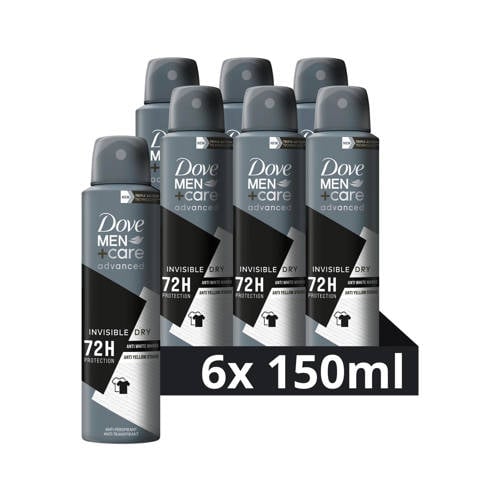 Dove Men+Care Advanced Invisible Dry anti-transpirant deodorant spray - 6 x 150 ml