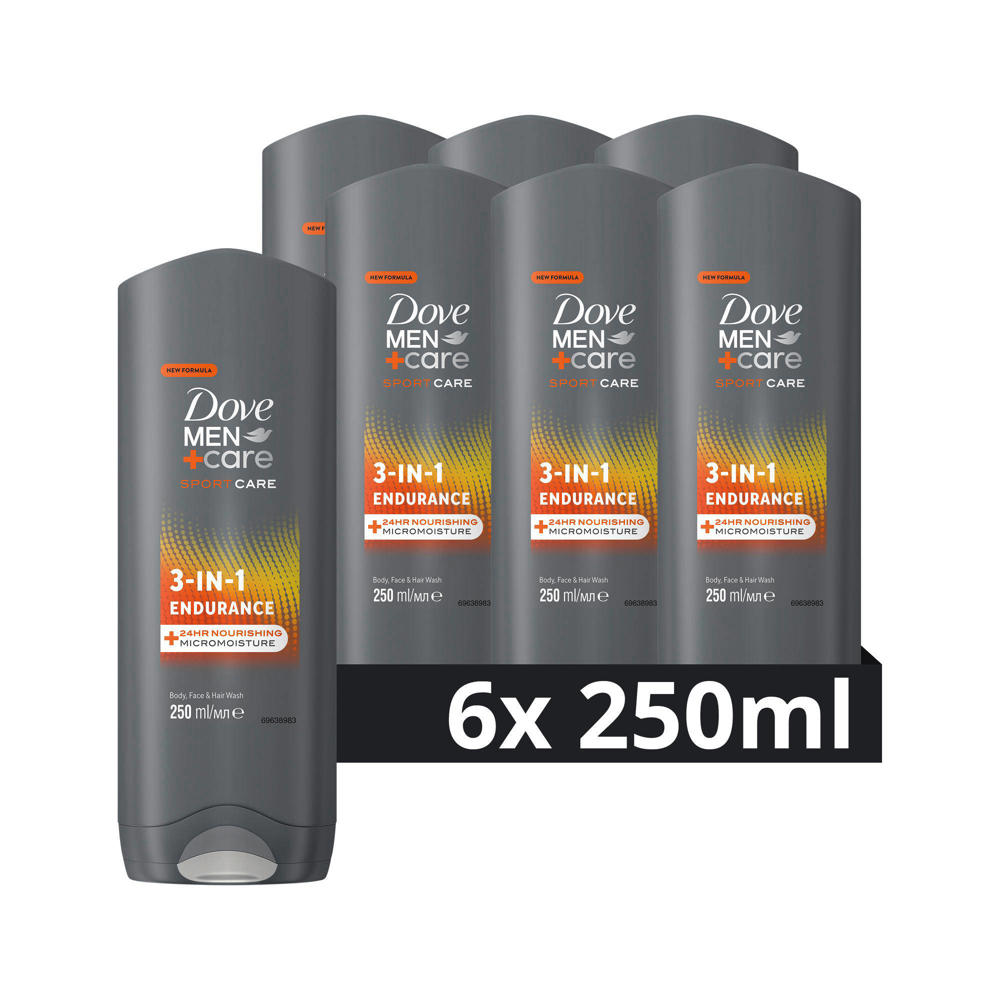Dove Men+Care Sport Care Endurance 3-in-1 douchegel - 6 x 250 ml