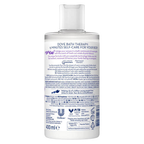 Dove Bath Therapy Renew badschuim & douchegel 6 x 400 ml