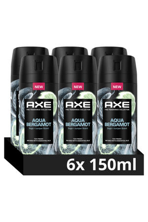 Aqua Bergamot premium deodorant bodyspray - 6 x 150 ml