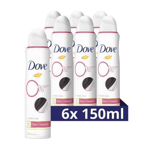 Dove 0% Aluminiumzouten Invisible Care deodorant spray - 6 x 150 ml