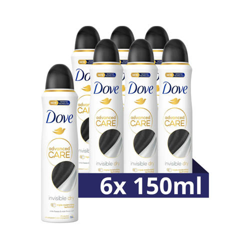 Dove Advanced Care Invisible Dry anti-transpirant deodorant spray - 6 x 150 ml