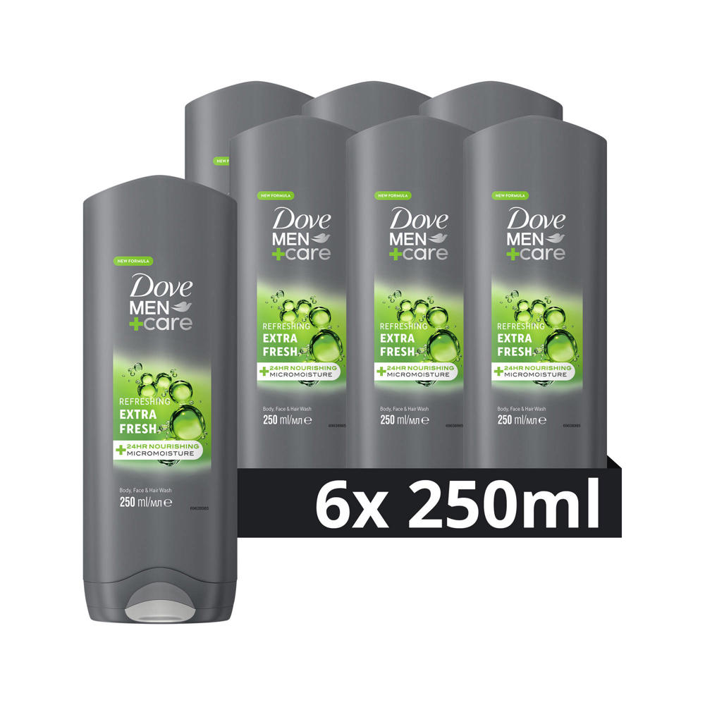 Dove Men+Care Extra Fresh 3-in-1 douchegel - 6 x 250 ml