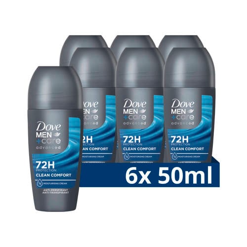 Dove Men+Care Advanced Clean Comfort anti-transpirant deodorant roller - 6 x 50 ml
