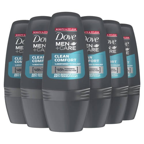 Dove Men+Care Advanced Clean Comfort anti-transpirant deodorant roller - 6 x 50 ml