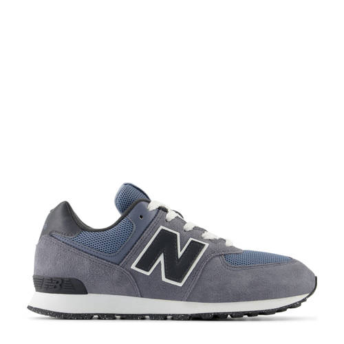 New Balance 574 V1 sneakers grijsblauw/zwart/wit Jongens/Meisjes Suede