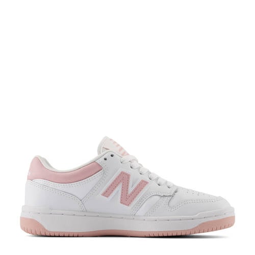 New Balance 480 sneakers wit/roze Jongens/Meisjes Leer Meerkleurig