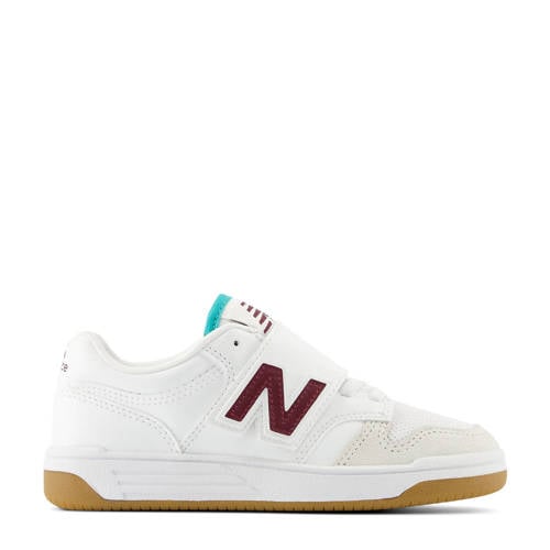 New Balance 480 V1 sneakers wit/donkerrood/aqua Jongens/Meisjes Leer Effen