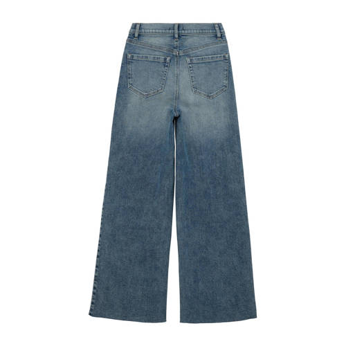 s.Oliver high waist wide leg jeans light blue denim Blauw Meisjes Katoen 140