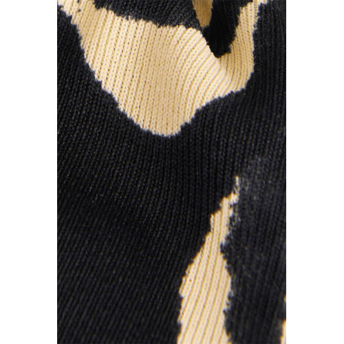 Shoeby flared broek met dierenprint zwart ecru Meisjes Polyester Dierenprint 98 104