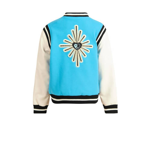 Shoeby baseball jacket felblauw wit zwart Jas Meisjes Katoen Opstaande kraag 134 140