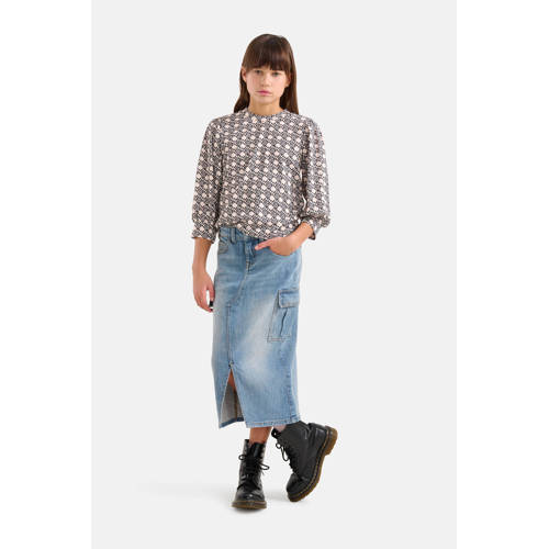 Shoeby top met all over print ecru Meisjes Polyester Ronde hals All over print 98 104