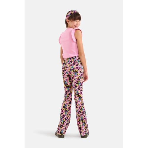 Shoeby T-shirt met ruches roze Meisjes Katoen Ronde hals Effen 98 104