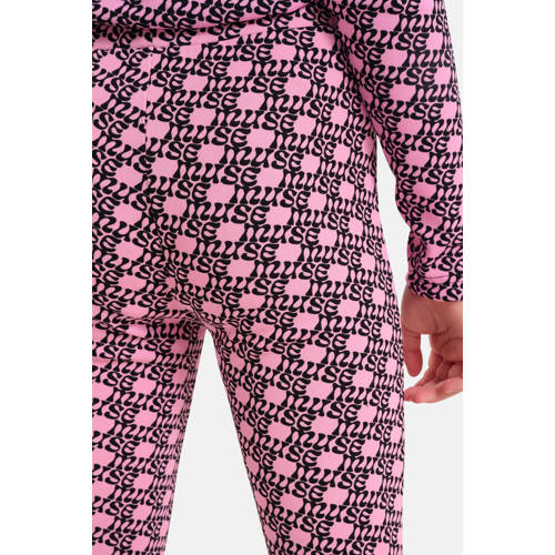 Shoeby high waist legging met all over print roze zwart Meisjes Polyester 98 104