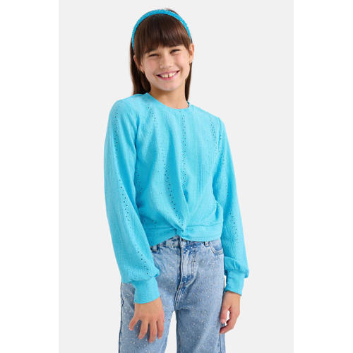 Shoeby top blauw Meisjes Polyester Ronde hals Effen 98 104