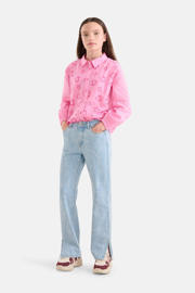 thumbnail: Shoeby loose fit jeans met all over print light blue denim bleached