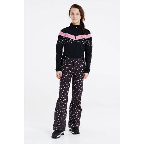 Protest softshell skibroek Classy Jr. zwart/wit Meisjes Polyester Bloemen
