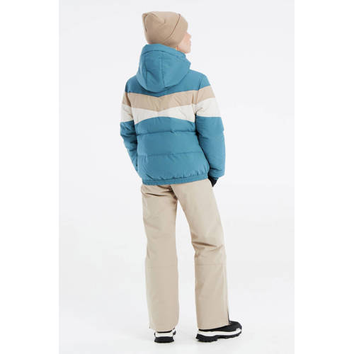 Protest ski-jack PrtSiskin blauw beige Skijack Meisjes Polyester Capuchon 128