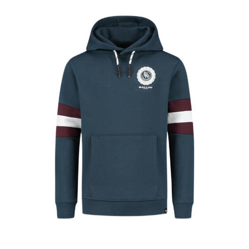 Ballin hoodie met logo donkerblauw/wit/rood Sweater Logo