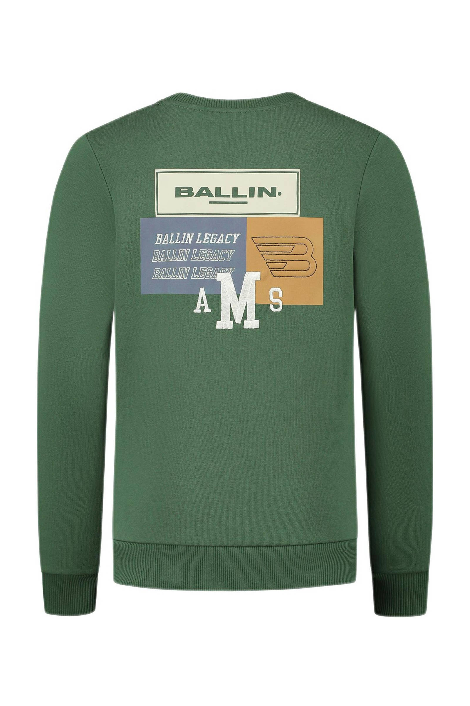 Ballin sweater met backprint mosgroen kleertjes