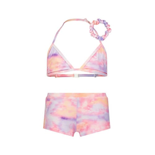 Vingino triangel bikini Zabien met scrunchie lila/roze Paars Meisjes Polyester