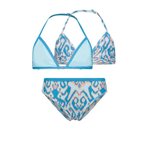 Vingino triangel bikini Zamantha met 2 topjes blauw Meisjes Polyester All over print