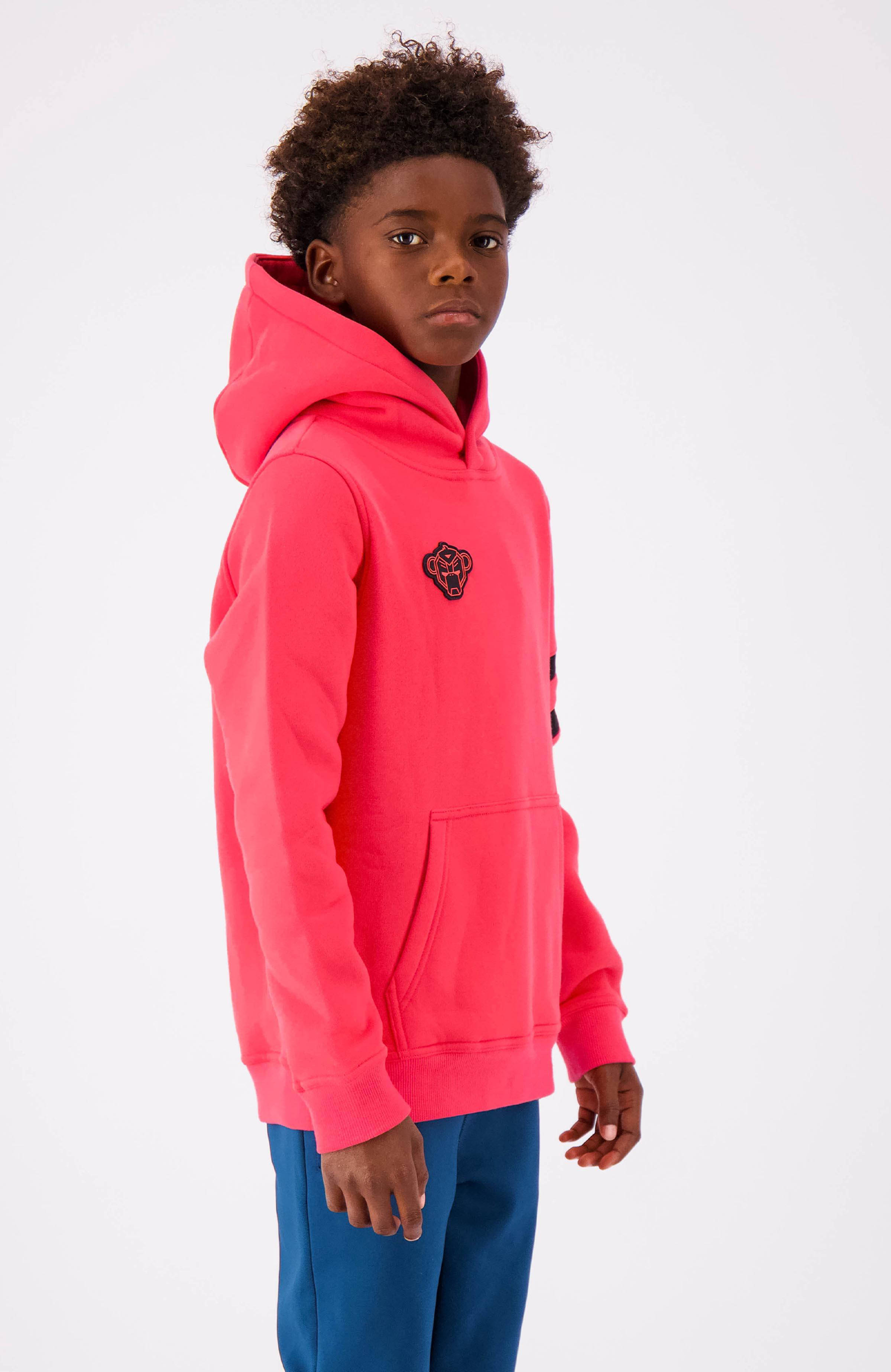 BLACK BANANAS hoodie met contrastbies felroze kleertjes