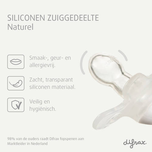 Difrax Fopspeen Lichtroze 12+ maand (2 stuks) | Fopspeen van