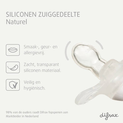 Difrax Fopspeen Lichtroze 20+ maand (2 stuks) | Fopspeen van