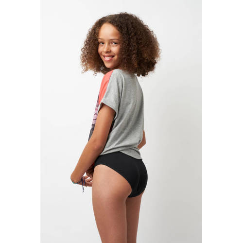 Moodies Undies menstruatieslip Medium zwart Meisjes Polyester Effen 152-158