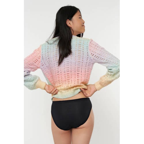 Moodies Undies menstruatieslip Light zwart Meisjes Viscose Effen 152-158