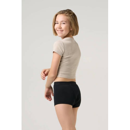 Moodies Undies boyshort menstruatieslip Heavy Overnight zwart Meisjes Bamboe 140-146