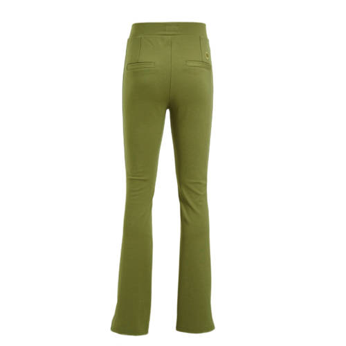 Me & My Monkey flared broek Pixi khaki Groen Meisjes Viscose Effen 110 116