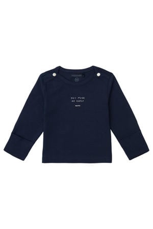baby longsleeve Neisse met logo donkerblauw