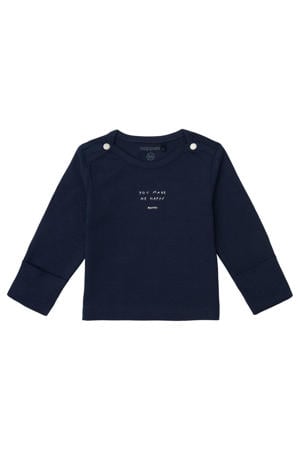 baby longsleeve Neisse met logo donkerblauw