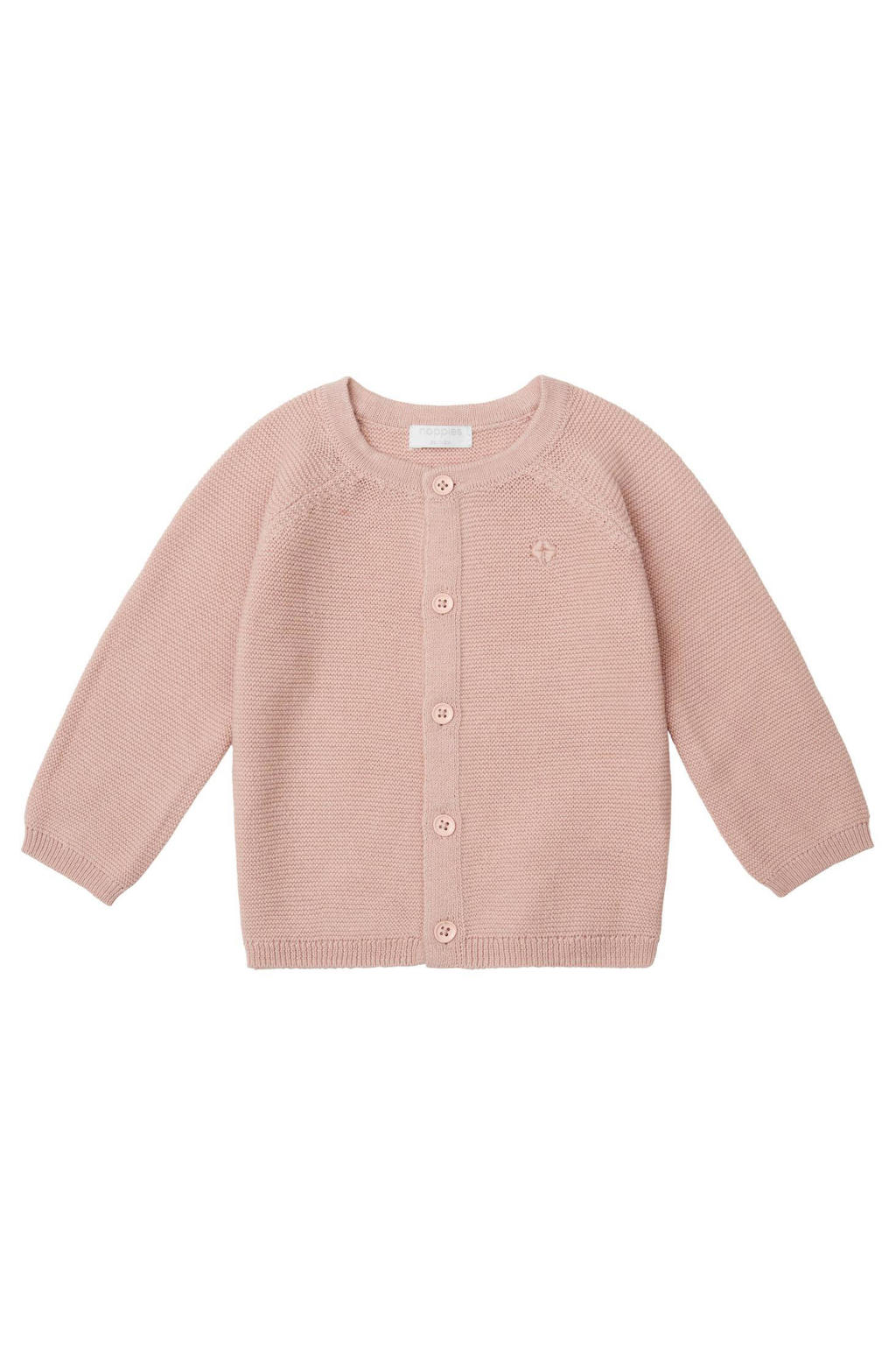 Roze meisjes Noppies baby baby vest Naga van katoen met effen, lange mouwen, ronde hals en knoopsluiting