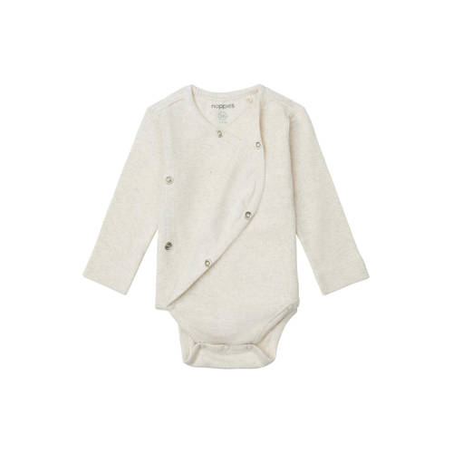 Noppies newborn romper Nono van katoen Ecru Jongens Stretchkatoen V-hals 44
