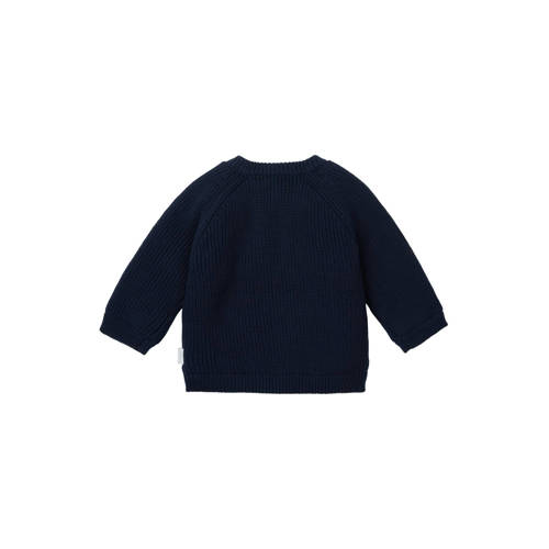 Noppies baby vest Nevers van katoen donkerblauw Effen 50