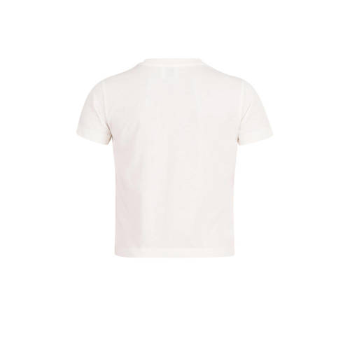Shoeby T-shirt met printopdruk ecru roze Meisjes Katoen Ronde hals Printopdruk 110 116