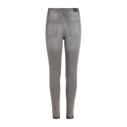 Shoeby high waist skinny jeans grey denim Grijs Meisjes Stretchdenim Effen 134