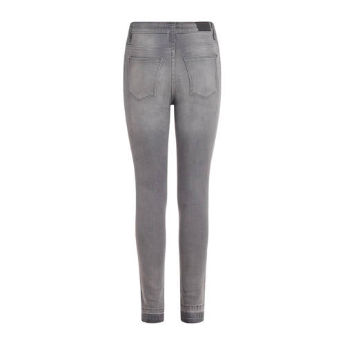 Shoeby high waist skinny jeans grey denim Grijs Meisjes Stretchdenim Effen 134