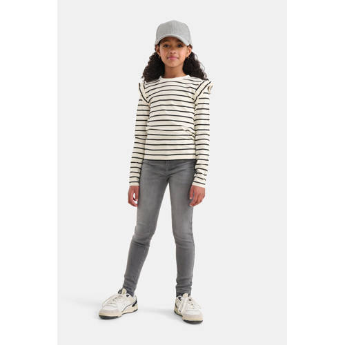 Shoeby high waist skinny jeans grey denim Grijs Meisjes Stretchdenim Effen 134