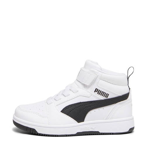 Puma Rebound V6 Mid sneakers wit/zwart Jongens/Meisjes Imitatieleer Meerkleurig 