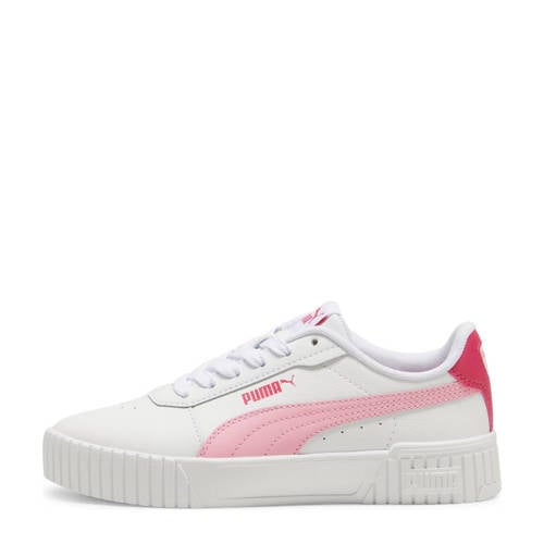 Puma Carina 2.0 sneakers wit/roze Meisjes Imitatieleer Effen
