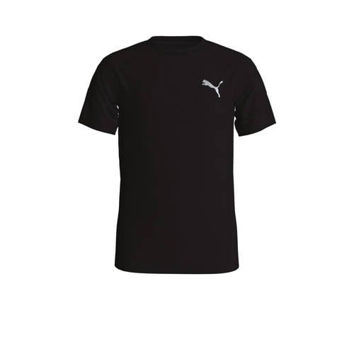 Puma T-shirt Evostripe zwart Jongens/Meisjes Polyester Ronde hals Effen
