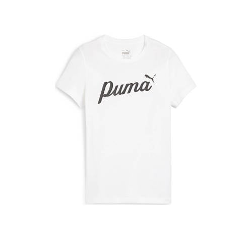 Puma T-shirt wit Jongens/Meisjes Katoen Ronde hals Printopdruk
