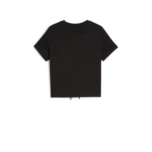 Puma T-shirt zwart Jongens Meisjes Katoen Ronde hals Logo 128